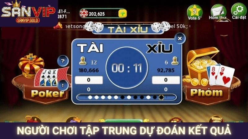 Người chơi tập trung dự đoán kết quả