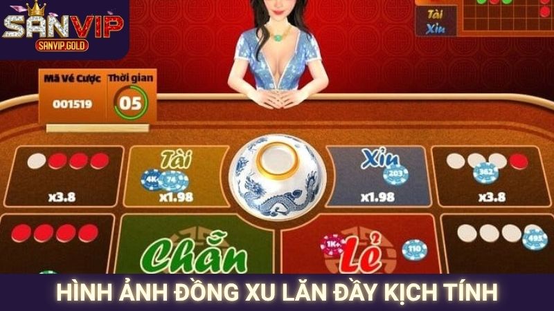 Hình ảnh đồng xu lăn đầy kịch tính